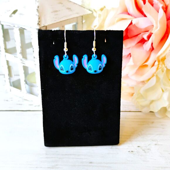 New Disney Stitch Earrings Silver Plated Hooks Hypoallergenic CUTE - Picture 1 of 2